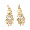 Brass Micro Pave Cubic Zirconia Pendants ZIRC-F134-03G-2