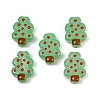 Christmas Theme Transparent Glass Enamel Beads LAMP-B028-02-1