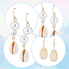 3 Pairs 3 Style Narural Shell Dangle Earrings EJEW-AN0001-70-3