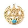 Synthetic Turquoise Star of David and Chai Symbol Pendants STAS-S178-08G-1