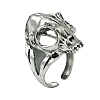 Skull Alloy Open Cuff Rings RJEW-K275-31AS-1