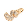 Brass Micro Pave Clear Cubic Zirconia Pendants KK-B099-01G-S-2