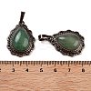 Natural Green Aventurine Teardrop Pendants G-K363-01R-02-3