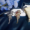 2Pcs 2 Colors Flower Alloy Rhinestone Scarf Buckle Clips for Women JEWB-FH0001-52-4