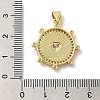 Rack Plating Brass Micro Pave Cubic Zirconia with Synthetic Opal Pendants KK-D088-35G-4