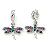 Rack Plating Alloy Pave Colorful Rhinestone Insect European Dangle Charms FIND-B034-14P-02-1