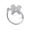 304 Stainless Steel Open Cuff Ring for Women RJEW-F166-12P-02-3