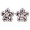 Cubic Zirconia Flower Stud Earrings EJEW-I304-16P-03-1