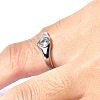 304 Stainless Steel Pave Clear Cubic Zirconia Finger Rings WG85DA0-02-2