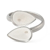 304 Stainless Steel Cuff Rings Components STAS-K279-02E-P-2