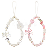 2Pcs 2 Style Resin Beaded Mobile Phone Lanyard Wrist Strap HJEW-GF0001-36-1