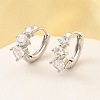 Brass Micro Pave Clear Cubic Zirconia Hoop Earrings EJEW-Z121-06P-1