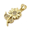 Brass Micro Pave Cubic Zirconia Pendants KK-I360-074G-2