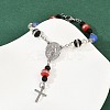 201 Stainless Steel Cross Charm Bracelets BJEW-B143-02P-2