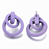 Spray Painted Eco-Friendly Iron Dangle Stud Earrings EJEW-T009-03A-05-NR-2