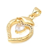 Brass Micro Pave Cubic Zirconia Pendants KK-CBA0009-10G-A-2