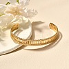 304 Stainless Steel Open Cuff Bangles for Women BJEW-Z083-02G-05-2