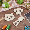 3Pcs Wooden Animal Themed Safety Eye Clamps AJEW-WH0348-492-5
