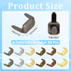 180Pcs 6 Colors Rectangle Brass Belt Loop Fastener KK-CY0001-11-2
