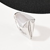 Brass Micro Pave Cubic Zirconia Adjustable Cuff Rings RJEW-C140-01P-2