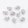 Alloy Initial Slide Charms with Grade A Rhinestones ALRI-R032-F-FF-1