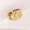 304 Stainless Steel Open Cuff Rings for Women RJEW-K309-09G-1