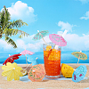2 Bags 2 Styles Umbrella Bamboo & PET Plastic Toothpick Decorations AJEW-CP0007-29-3
