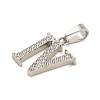 304 Stainless Steel Micro Pave Cubic Zirconia Pendants STAS-H228-02P-04-2