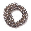 Electroplated Natural Agate Beads Strands G-B191-A07-8mm-05-4