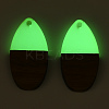 Walnut Wood & Luminous Glow in the Dark Resin Pendants RESI-N039-77-2