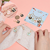 Alloy Enamel Flat Round/Square with Rose Pendant Locking Stitch Markers HJEW-AB00004-3