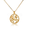 Alloy Flat Round with Constellation Pendant Necklaces PW-WG52384-09-1