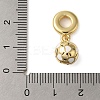 Rack Plating Brass Enamel Sport Ball European Dangle Charms KK-P279-49G-4