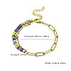 Bohemian Natural Amethyst Heishi Beads Bracelets with 304 Stainless Steel Paperclip Chains WGD41F4-02-2