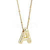 1pc Brass Chain with Alloy Letter Pendants Necklaces NJEW-LP0001-41A-G-1