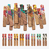 16Pcs 8 Styles Transparent Resin & Walnut Wood Big Pendants RESI-BT0001-32-2