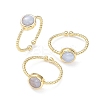 Natural Blue Lace Agate Cuff Rings RJEW-E074-01G-05-1
