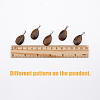 Teardrop Natural Tiger Eye Pendants G-HY0001-12-3