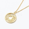 Brass Micro Pave Clear Cubic Zirconia Pendant Necklaces NJEW-J059-01C-3