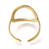 Hollow Oval 304 Stainless Steel Open Cuff Ring for Women RJEW-F161-02G-20-3