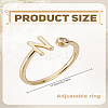 1Pc Brass Micro Pave Clear Cubic Zirconia Open Cuff Rings for Women RJEW-LP0002-37N-2