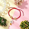 Adjustable Fortune Cat Handmade Porcelain Charm Bracelets BJEW-JB10506-2