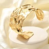Textured 304 Stainless Steel Cuff Bangles for Women STAS-Z108-09G-02-1