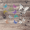 60Pcs 10 Colors Electrophoresis 430 Stainless Steel Pendants STAS-DC0013-04-4