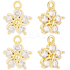 10Pcs Eco-Friendly Rack Plating Brass Micro Pave Clear Cubic Zirconia Charms KK-BBC0015-93-1
