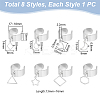 8Pcs 8 Style 304 Stainless Steel Open Cuff Rings Set RJEW-AB00012-3