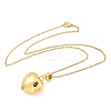 201 Stainless Steel Textured Love Heart Pendant Necklaces for Women NJEW-Z069-01G-03-4