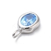 925 Sterling Silver Cubic Zirconia Oval Charms STER-S006-01S-L-2