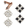 2 Pairs 2 Colors Glass Rhinestone Shoe Decorations AJEW-GO0001-88-1