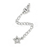 Brass Micro Pave Cubic Zirconia Ends with Chains KK-U043-02P-1